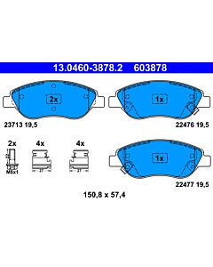 ATE 13046038782 KIT PASTIGLIE FRENO, FRENO A DISCO