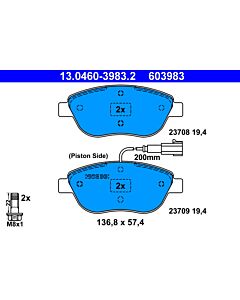 ATE 13046039832 KIT PASTIGLIE FRENO, FRENO A DISCO