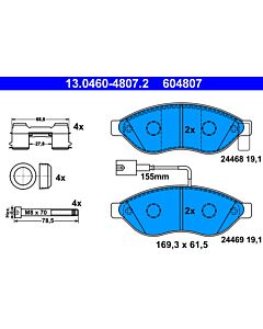 ATE 13046048072 KIT PASTIGLIE FRENO, FRENO A DISCO