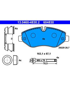 ATE 13046048302 KIT PASTIGLIE FRENO, FRENO A DISCO