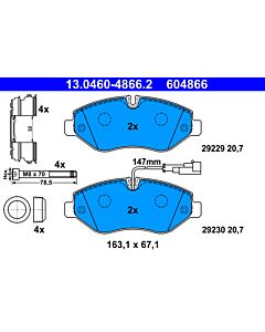 ATE 13046048662 KIT PASTIGLIE FRENO, FRENO A DISCO
