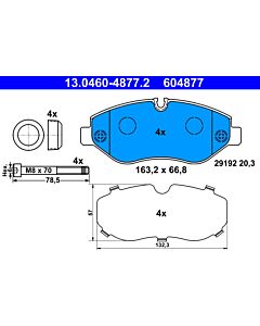 ATE 13046048772 KIT PASTIGLIE FRENO, FRENO A DISCO