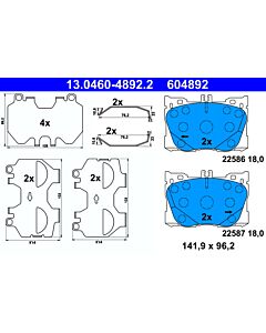 ATE 13046048922 KIT PASTIGLIE FRENO, FRENO A DISCO