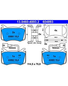 ATE 13046048932 KIT PASTIGLIE FRENO, FRENO A DISCO