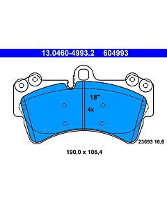 ATE 13046049932 KIT PASTIGLIE FRENO, FRENO A DISCO