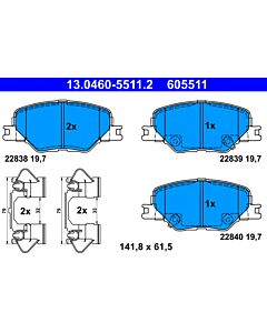 ATE 13046055112 KIT PASTIGLIE FRENO, FRENO A DISCO