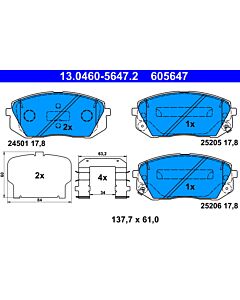 ATE 13046056472 KIT PASTIGLIE FRENO, FRENO A DISCO