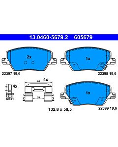 ATE 13046056792 KIT PASTIGLIE FRENO, FRENO A DISCO