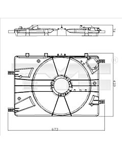 TYC 82500161 SUPPORTO, GRIGLIA RADIATORE