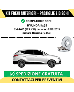 KIT FRENI ANTERIORI (Pastiglie e Dischi) per HYUNDAI ix35 2.4 4WD 129 kw anno 2012-2013
