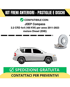 KIT FRENI ANTERIORI (Pastiglie e Dischi) per JEEP Compass 2.2 CRD 4x4 100 kw anno 2011-2023
