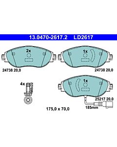 ATE 13047026172 KIT PASTIGLIE FRENO, FRENO A DISCO
