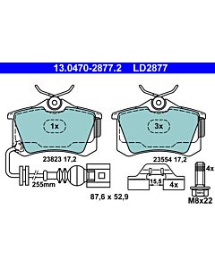 ATE 13047028772 KIT PASTIGLIE FRENO, FRENO A DISCO