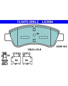 ATE 13047039942 KIT PASTIGLIE FRENO, FRENO A DISCO