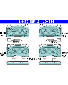 ATE 13047048542 KIT PASTIGLIE FRENO, FRENO A DISCO