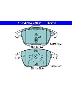ATE 13047072302 KIT PASTIGLIE FRENO, FRENO A DISCO