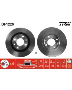 TRW DF1220 DISCO FRENO