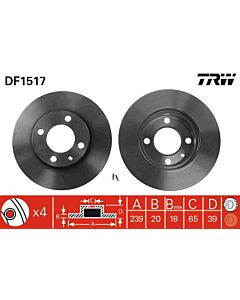 TRW DF1517 DISCO FRENO