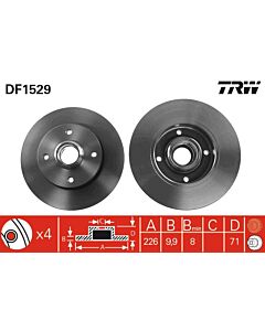 TRW DF1529 DISCO FRENO
