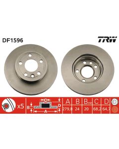 TRW DF1596 DISCO FRENO