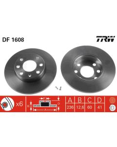 TRW DF1608 DISCO FRENO