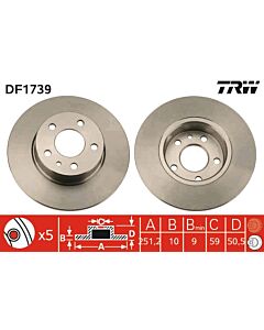 TRW DF1739 DISCO FRENO