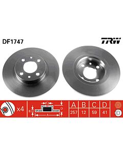 TRW DF1747 DISCO FRENO