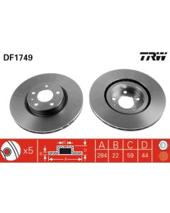 TRW DF1749 DISCO FRENO