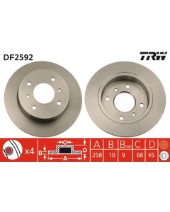 TRW DF2592 DISCO FRENO