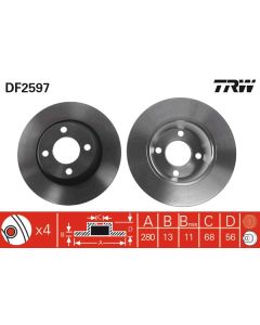 TRW DF2597 DISCO FRENO
