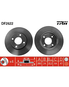 TRW DF2622 DISCO FRENO