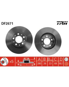 TRW DF2671 DISCO FRENO