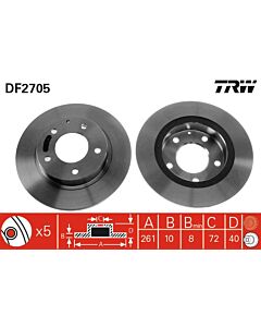 TRW DF2705 DISCO FRENO