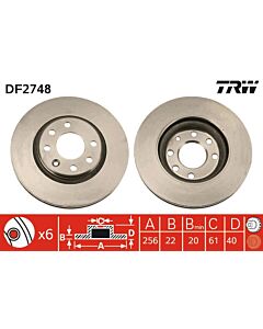 TRW DF2748 DISCO FRENO
