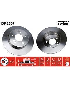 TRW DF2757 DISCO FRENO