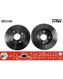 TRW DF3109 DISCO FRENO