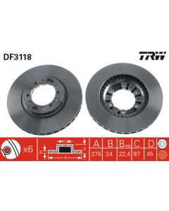 TRW DF3118 DISCO FRENO
