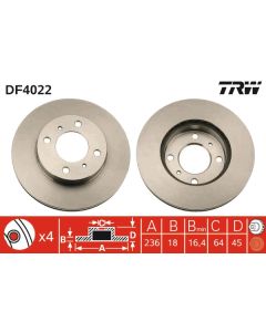 TRW DF4022 DISCO FRENO