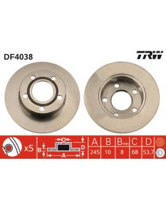 TRW DF4038 DISCO FRENO