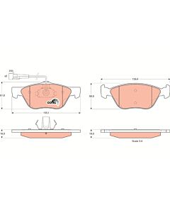 TRW GDB1212 KIT PASTIGLIE FRENO, FRENO A DISCO