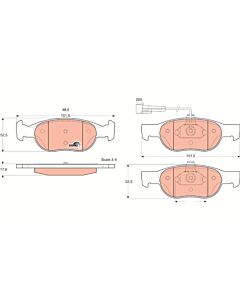 TRW GDB1291 KIT PASTIGLIE FRENO, FRENO A DISCO