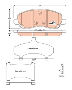 TRW GDB4142 KIT PASTIGLIE FRENO, FRENO A DISCO