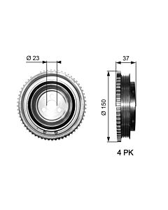 GATES TVD1053 PULEGGIA CINGHIA, ALBERO A GOMITI