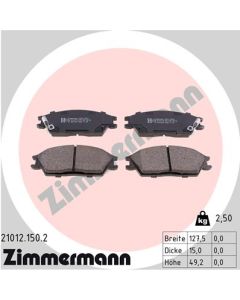 ZIMMERMANN 210121502 KIT PASTIGLIE FRENO, FRENO A DISCO