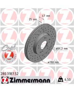 ZIMMERMANN 280318752 DISCO FRENO