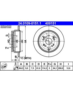 ATE 24010901511 DISCO FRENO