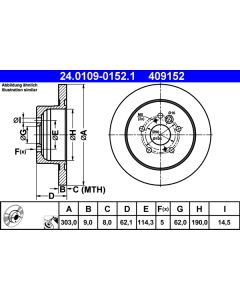 ATE 24010901521 DISCO FRENO