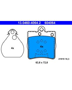 ATE 13046040642 KIT PASTIGLIE FRENO, FRENO A DISCO