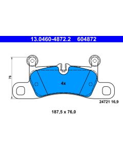 ATE 13046048722 KIT PASTIGLIE FRENO, FRENO A DISCO