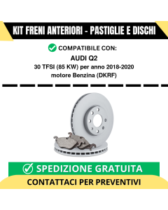 KIT FRENI ANTERIORI (Pastiglie e Dischi) per AUDI Q2 30 TFSI 85 kw anno 2018-2020